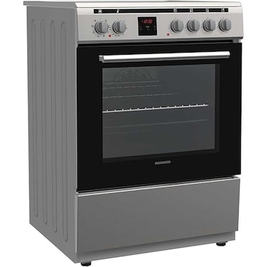 Daewoo Ceramic Cooker 60 x 60cm , Electric Stove 65L Oven with Convection Fan, 4 Cooking Zone Infrared Stovetop with 8 Program Modes, Digital Timer , DCC,S664HF , Made in Turkey , 1 Year Warranty