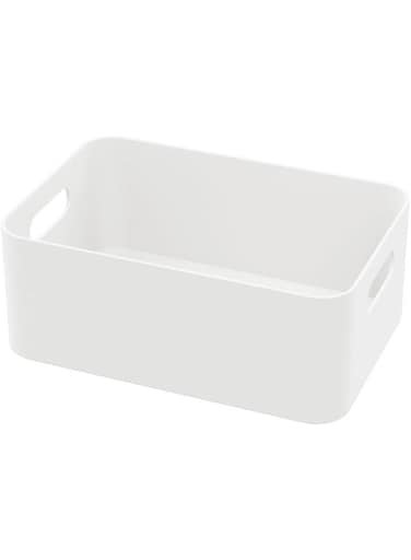 Plastic Storage Case with Lid Multi-Purpose Stackable Organizer for Home, Office, Kitchen, or Bathroom (22 x 15 x 10.5 CM)