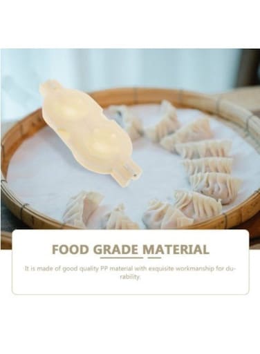 Dumpling Mould with 2 dumpling capacity, easy to use, Durable Plastic, Creame White