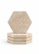 Set of 4 Natural Travertine Stone Hexagon Coasters. Absorbent Stone Coasters for Coffee Table, Dining Table &amp; Home D&Atilde;&copy;cor, 10x10cm