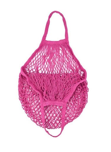 String Fruit Storage Bag Pink 35x45cm