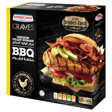 Americana Craves BBQ Chicken Fillet Burger, 400g