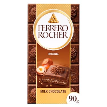 Ferrero Rocher Original Milk Chocolate Tablets 90g