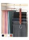 Magic Pants Hangers Space Saving Closet Hangers 5 Layers Multi Functional Pants Rack Solid Metal &amp; Wood Heavy Duty Wardrobe Organizer Racks for Clothes Trousers Scarves Ties 2Pack Cherry
