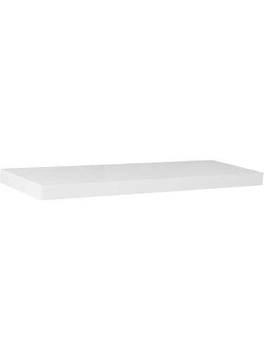 FITTO 40cm &amp; 60cm Floating Wall Shelves, Available in White, Black, Oak Effect, and Brown Finishes - Wall-Mounted Shelf for Bedroom, Living Room, Bathroom, Modern Home Decor (White, 60 cm)