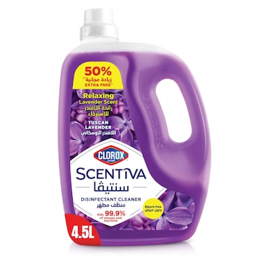 Clorox Scentiva Disinfectant Floor Cleaner, Tuscan Lavender,4.5L