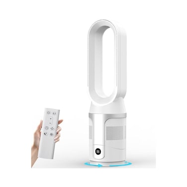 Bladeless Tower Fan for Bedroom, 20 Inch Air Purification Cooling Floor Fan with 90&deg; Oscillating, R