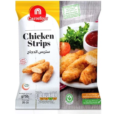 Carrefour Plain Chicken Strips 750g