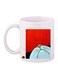 Cat Printed Mug White/Red/Blue