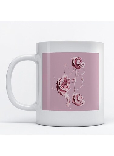 Flowers Printed Mug White/Purple