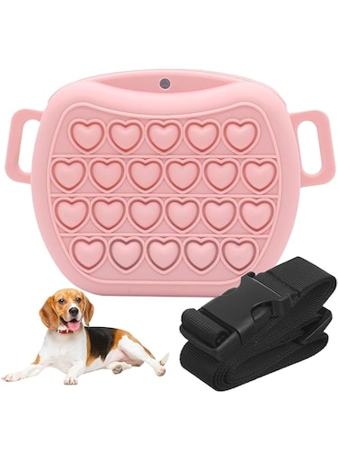 Ankila Dog Treat Pouch,2.0-Upgrade Stronger Magnetic Closure to Avoid Spilling, Silicone Treat Bag Fanny Pack with Waist Belt for Pet Training Walking (pink)