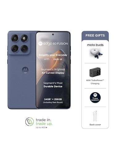 Motorola Edge 60 Fusion 5G Dual SIM Pantone Slipstream 12GB RAM 256GB With Free Gifts Moto Buds And 68W Charger Turbo