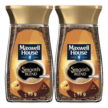 ماكسويل هاوس سموث بليند قهوة سريعة الذوبان، 95 غرام حزمة من 2