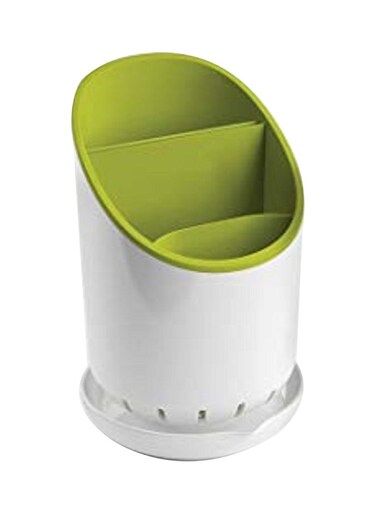 Cutlery Drainer Organizer Green/White 20x14x12centimeter