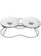 Cat Bowl, Ceramic Cats Plate with Metal Stand, Anti-Vomit Whisker-Friendly Raised Feeding Dish, Elevated Food and Water Dispenser Bowls for Dogs, Puppy, Pet Petkit