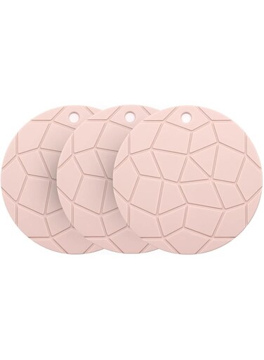 MAKINGTEC Pillercules Silicone Trivets for Hot Dishes Pots &amp; Pans, Silicone Pot Holders Hot Pads for Kitchen Counter, Silicone Trivet Mat Hot Plates to Protect Table, Pink Trivet Set of 3, MoiTri