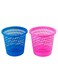 Round Plastic Basket   Ventilated Waste Paper Bin   Multi-Purpose Desk &amp; Room Dustbin   Blue &amp; Pink
