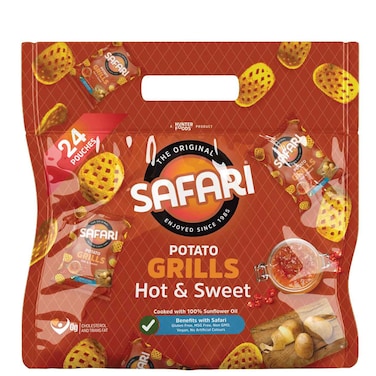 Safari Hot and Sweet Potato Grills Chips, 15g Pack of 24
