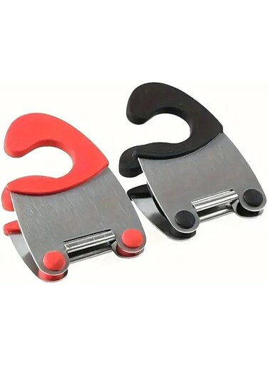 Stainless Steel Pot Clip Holder with Red Silicone Grips - Heat-Resistant Spoon &amp; Utensil Hanger for Kitchen Pots, Multifunctional Anti-Scald Clip for Safe Cooking, Pot Side Clip   Modern Kitchen Tool
