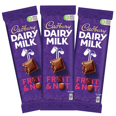 Cadbury Dairy Milk Fruit and Nut Chocolate Bar, 100g Pack of 3