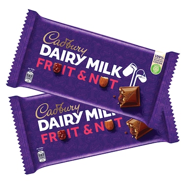 Cadbury Dairy Milk Fruit and Nut Chocolate, 230g Pack of 2