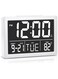 Digital Alarm Clock, 5.5" Larger Display LED Electric Alarm Clock for Bedroom, Date and Time Digital Clock with Temperature,12/24H, Sleep, 6 Adjustable Brightness, for Living Room Home Office, Black