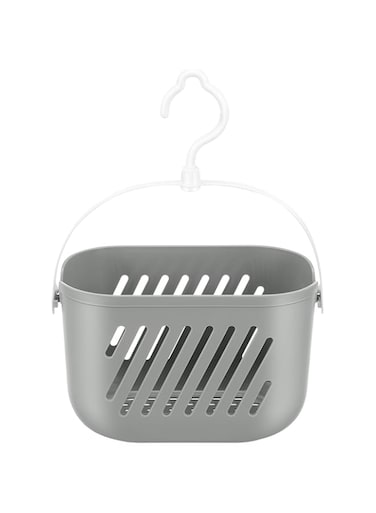 Hanging Shower Caddy With Hooks, Plastic Hanging Shower Basket, Versatile Bathroom Storage Basket, Portable Kitchen Organizer Storage Basket For Shower Kitchen Bathroom Organization (Grey)
