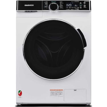 Daewoo Washer , 8 kg Front Load Washing Machine 1400 RPM, 15 Wash Programmes, Drum Clean, Anti,Allergy Function, BLDC Inverter Motor, White , DWD,8W1412I , Made in China , 1 Year Warranty