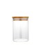 Liying Airtight Borosilicate Round Glass Jars 10x8.5cm with Bamboo Lids, for Spices, Food Storage Containers (s)