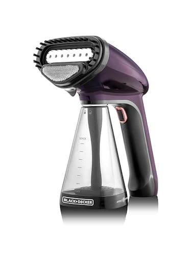 Black &amp; Decker Portable Garment Steamer With Universal Bottle Adaptor 1500W Dark Purple HST1500-B5 2 Years Warranty