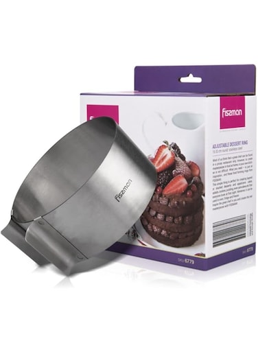 Adjustable dessert ring 16-30 cm round (stainless steel)