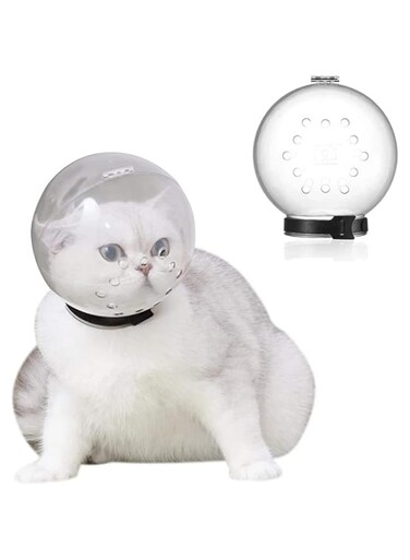 Zertylre Cat Muzzle, Cat Adjustable Hood, Cat Ball Mask, Breathable Anti Bite Muzzles Prevent Cats from Biting and Chewing, Safety Prevent for Small Pets Grooming (Large)