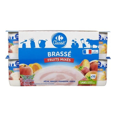 Carrefour Classic Mixed Fruits Yoghurt 125g Pack of 16