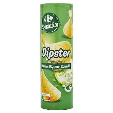 Carrefour Sensation Sour Cream and Onion Potato Chips, 170g