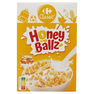 Carrefour Classic' Honey Ballz Breakfast Cereal, 375g