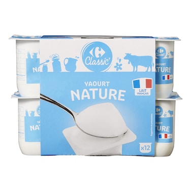Carrefour Classic Natural Yoghurt 125g Pack of 12