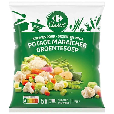 Carrefour Classic Frozen Vegetable Soup Mix, 1kg