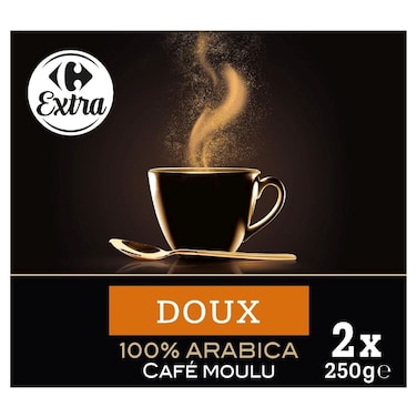 Carrefour Extra 100% Arabica Ground Coffee Soft, 250g, Pack of 2