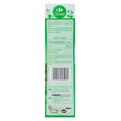 Carrefour Classic Mint Syrup 750ml