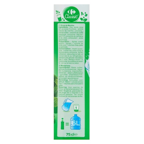 Carrefour Classic Mint Syrup 750ml
