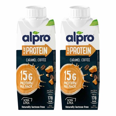 Alpro Soya High in Proteins Coffee Caramel Drink  250ml Pack of 2