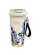 ELITZHUB - Summer Garden Floral Travel/Office Coffee Mug, Insulated Tumbler with Lid, Blue