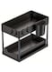 2-Tier Black Metal Kitchen Storage Rack: Easily Organize Cleaning Supplies And Toiletries