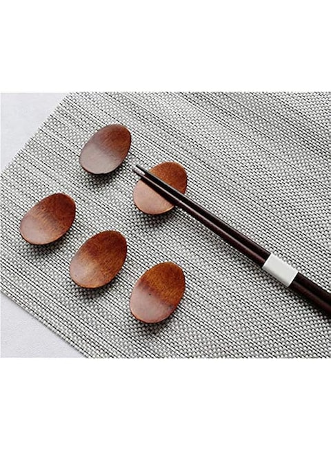 Tingrua Chopstick Rest 5 PCS Wood Chopsticks Holder Dinner Server Spoon Fork Knife Stand Holder