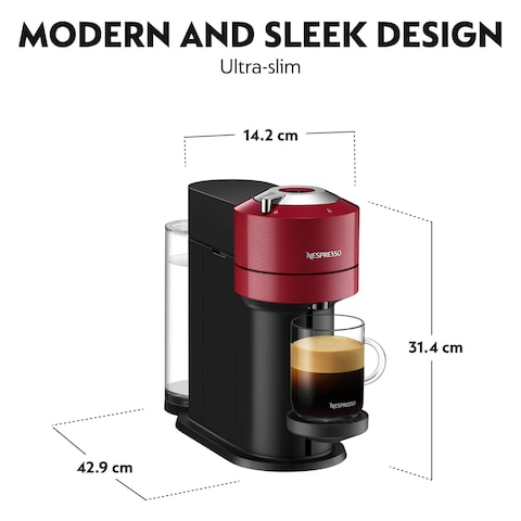 Nespresso&nbsp;Vertuo Next&nbsp;coffee machine by&nbsp;Nespresso, Cherry Red&nbsp;- UAE Version