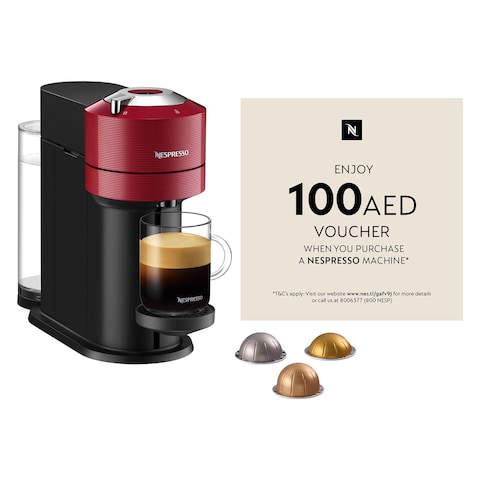Nespresso&nbsp;Vertuo Next&nbsp;coffee machine by&nbsp;Nespresso, Cherry Red&nbsp;- UAE Version