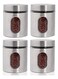 Stainless Steel Food Storage Canister Sets,Set of 4 Airtight Sugar Coffee Tea Candy Storage Jars 600ml