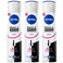 NIVEA Black &amp; White Invisible Antiperspirant Deodorant Spray for Women, Clear, 72H Active Protection, 150ml, Pack of 3