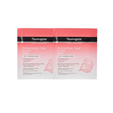 Neutrogena Refreshingly Clear Hydrogel Mask, Grapefruit, 30ml Pack of 2