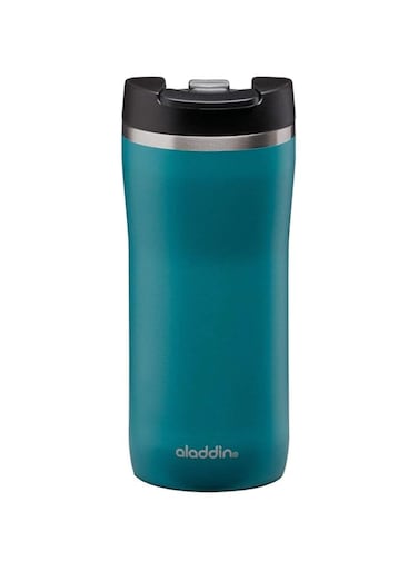 Aladdin Barista Mocca Thermavac&trade; Leak-Lock&trade; Thermavac Stainless Steel Travel Mug 0.35L Aqua Blue &ndash; Leakproof   Double Wall Vacuum Insulated Cup   Keeps Hot for 3 Hours   BPA-Free   Dishwasher Safe